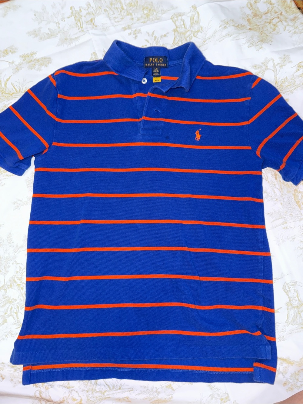 Polo by Ralph Lauren Royal Blue with Orange Stripes Kids Polo